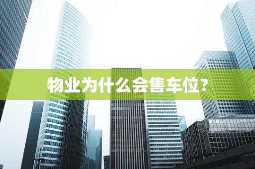 物业为什么会售车位？