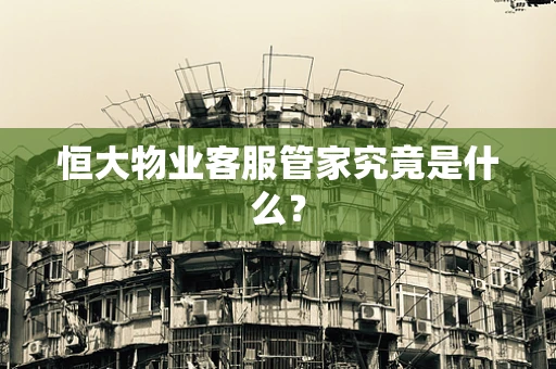 恒大物业客服管家究竟是什么？