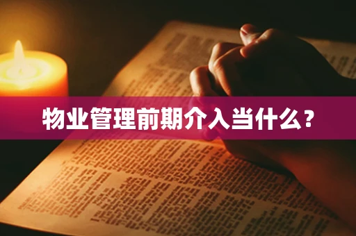 物业管理前期介入当什么？