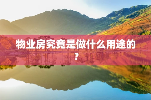 物业房究竟是做什么用途的？