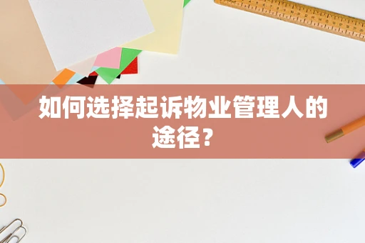 如何选择起诉物业管理人的途径？