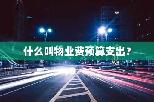 什么叫物业费预算支出？