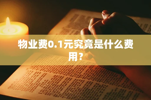 物业费0.1元究竟是什么费用？