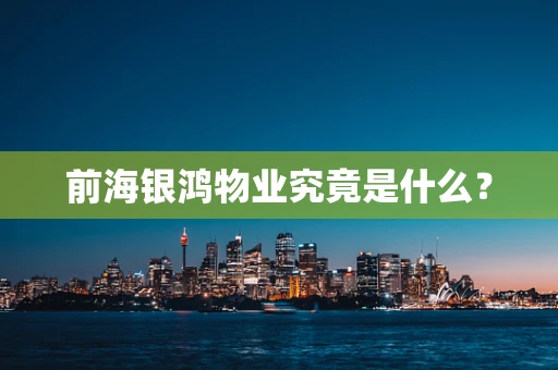 前海银鸿物业究竟是什么？