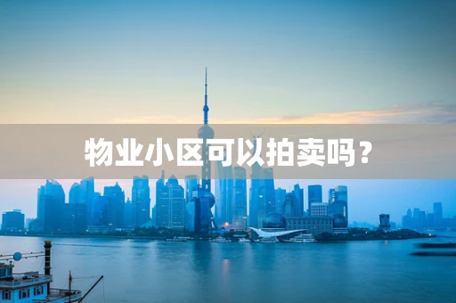 物业小区可以拍卖吗？