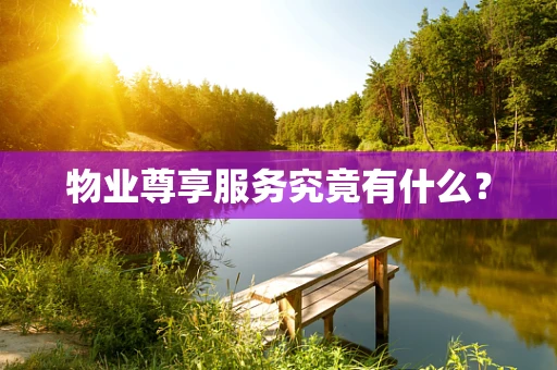物业尊享服务究竟有什么？