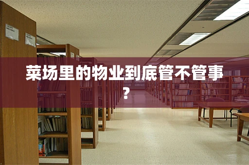 菜场里的物业到底管不管事？