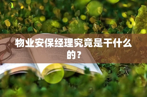 物业安保经理究竟是干什么的？