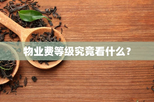 物业费等级究竟看什么？