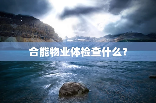 合能物业体检查什么？