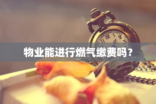 物业能进行燃气缴费吗？