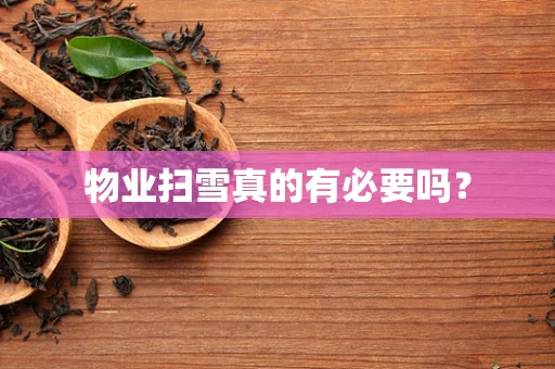 物业扫雪真的有必要吗？