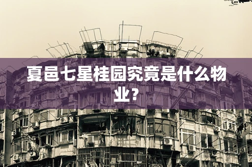 夏邑七星桂园究竟是什么物业？