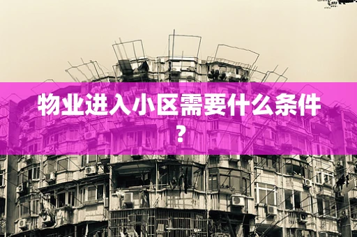 物业进入小区需要什么条件？