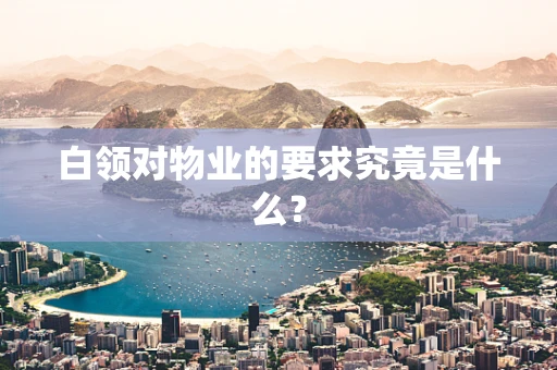 白领对物业的要求究竟是什么？