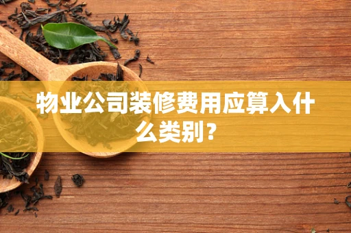 物业公司装修费用应算入什么类别？