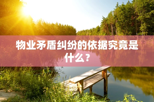 物业矛盾纠纷的依据究竟是什么？