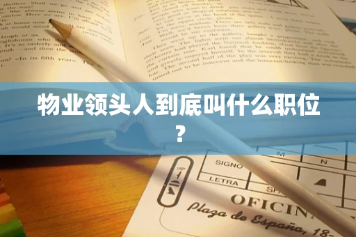 物业领头人到底叫什么职位？