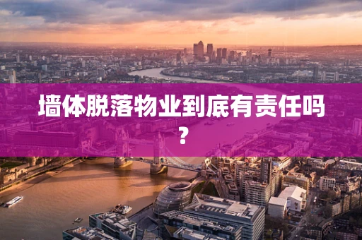 墙体脱落物业到底有责任吗？