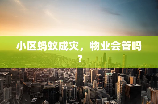 小区蚂蚁成灾，物业会管吗？