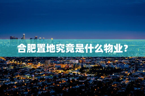 合肥置地究竟是什么物业？